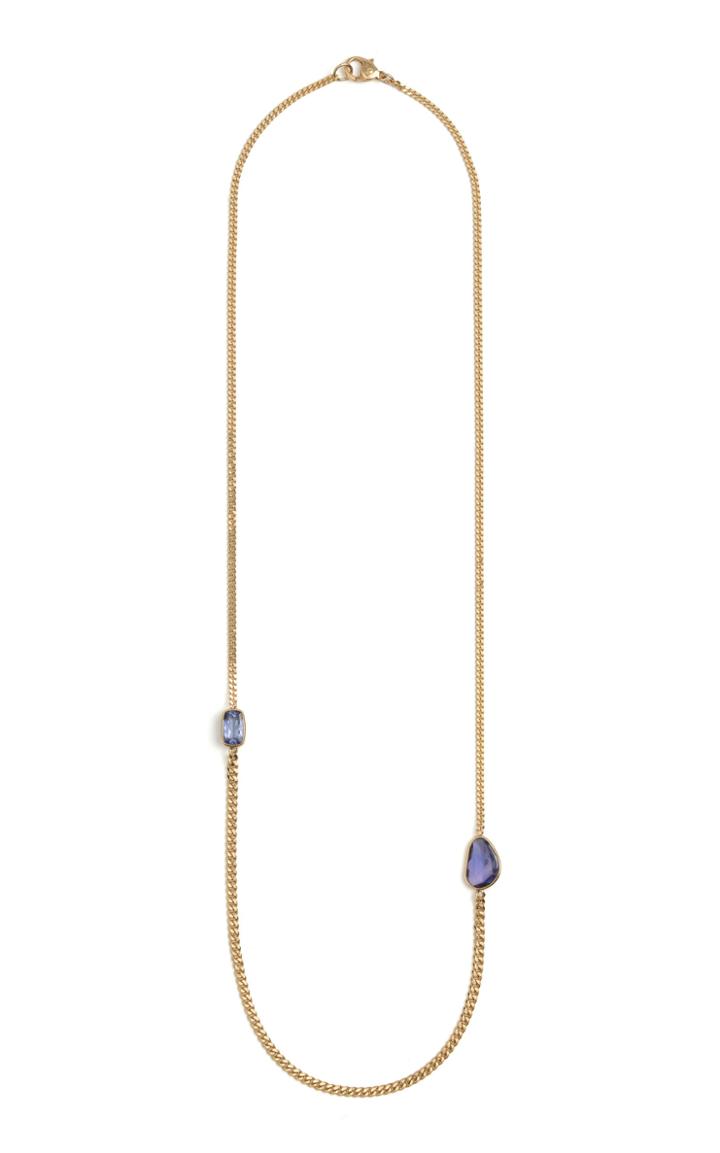 Objet-a Curb Chain 18k Yellow-gold, Sapphire And Tanzanite Necklace
