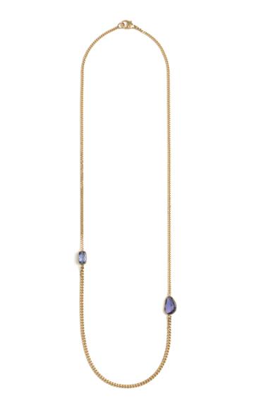 Objet-a Curb Chain 18k Yellow-gold, Sapphire And Tanzanite Necklace