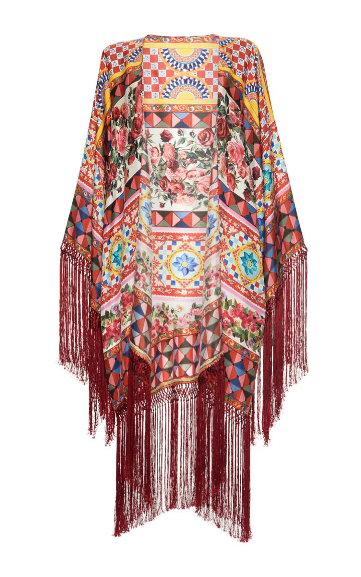 Dolce & Gabbana Printed Fringe Cape