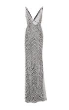 Naeem Khan Sequin V Neck Gown