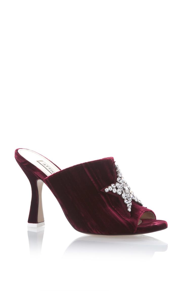 Attico Debbie Velvet Star Mule