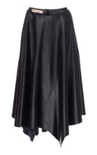Marni Asymmetrical Leather Midi Skirt