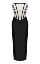 Moda Operandi Rasario Two-tone Satin-lace Dress