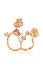 Wendy Yue Rubellite And Golden Diamond Ring Size: 3-4