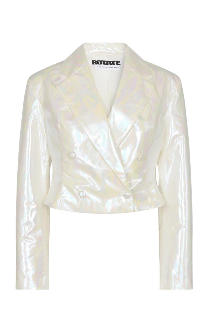 Moda Operandi Rotate Caroline Cropped Satin Blazer