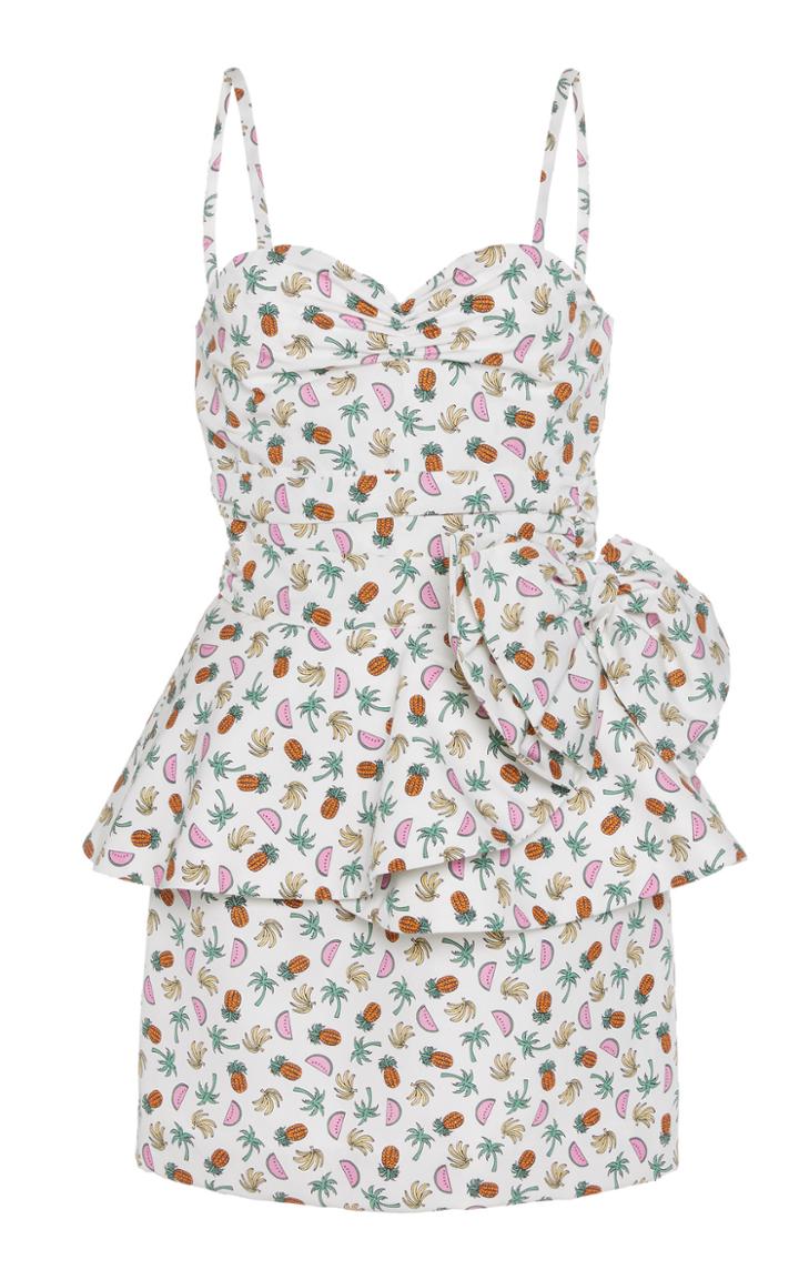 Alessandra Rich Peplum Cotton And Silk Mini Dress