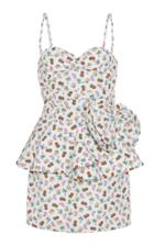 Alessandra Rich Peplum Cotton And Silk Mini Dress
