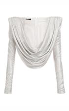 Moda Operandi Balmain Draped Embroidered Top