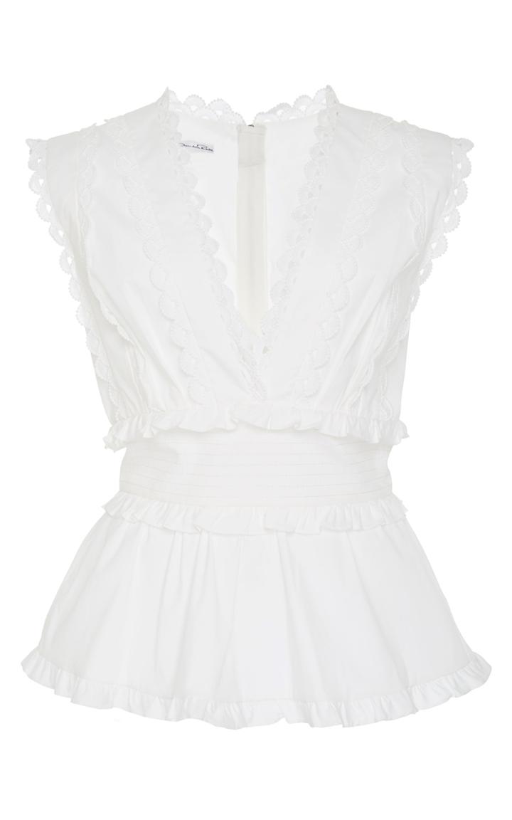 Oscar De La Renta Sleeveless Peplum Blouse