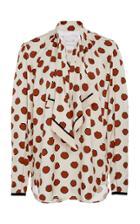 Johanna Ortiz Scarf-detailed Polka-dot Crepe De Chine Shirt