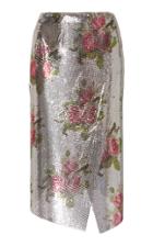 Paco Rabanne Wrap-effect Floral-print Chainmail Midi Skirt