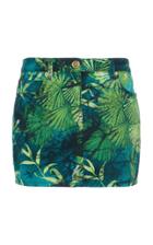 Moda Operandi Versace Jungle Print Cotton-blend Skirt Size: 38