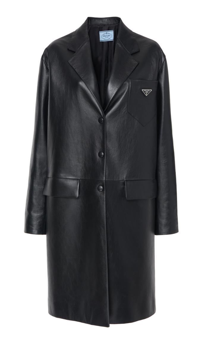 Prada Oversized Leather Trench Coat