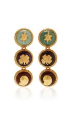 Oscar De La Renta Multi Color Disk Earrings