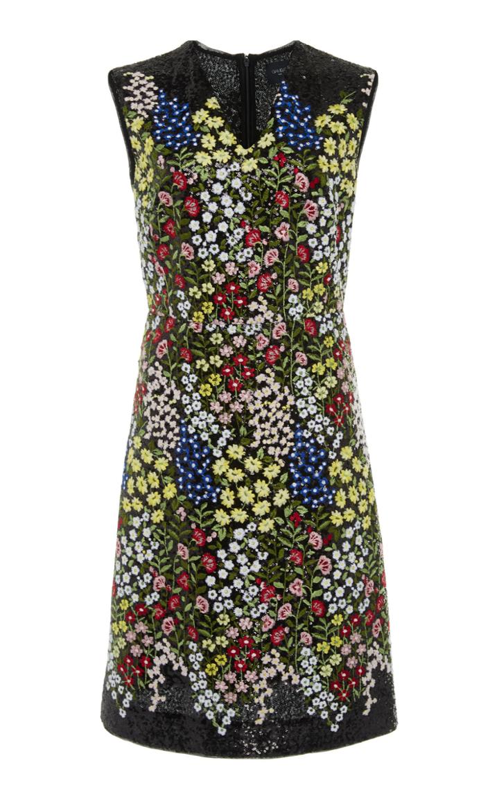 Giambattista Valli Floral Pailette A-line Dress