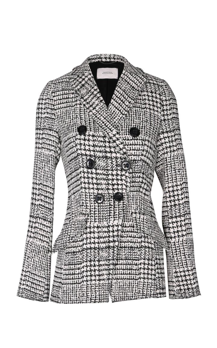 Dorothee Schumacher Offbeat Check Double Breasted Jacket