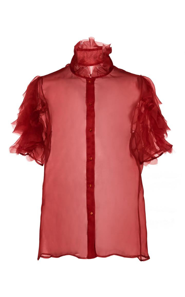 Nevenka The Wheel Ruffle-trimmed Silk-organza Blouse