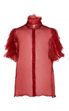 Nevenka The Wheel Ruffle-trimmed Silk-organza Blouse
