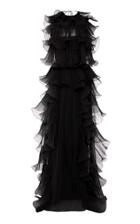 Moda Operandi Alberta Ferretti Sleeveless Ruffled Chiffon Gown