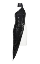 Lama Jouni High Neck Sequin Dress