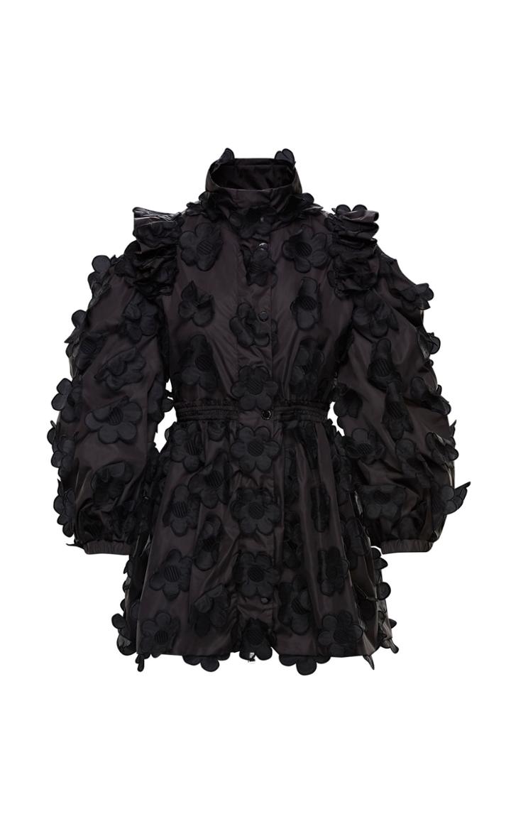 Moncler Genius Floral-appliqud Shell Jacket Size: 2