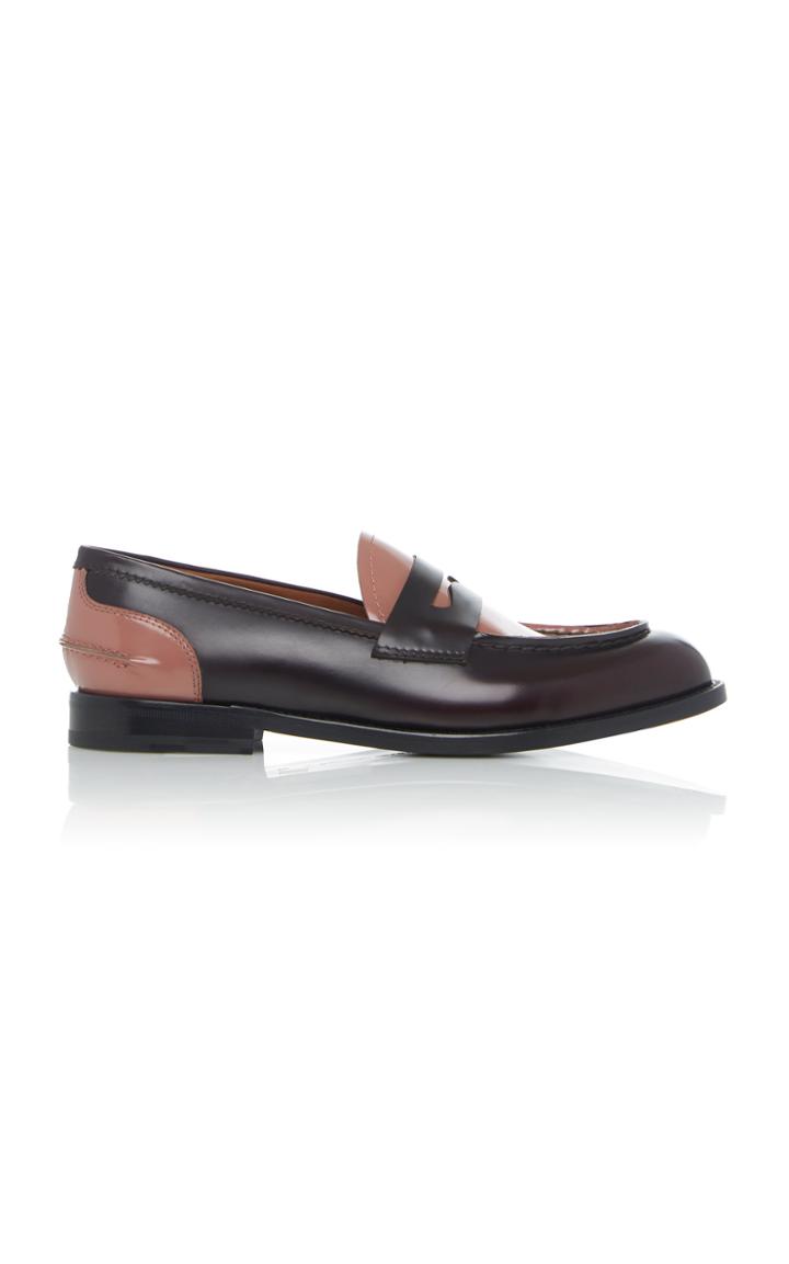 Alexander Mcqueen Two-tone Leather Penny Loafers Size: 41