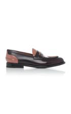 Alexander Mcqueen Two-tone Leather Penny Loafers Size: 41