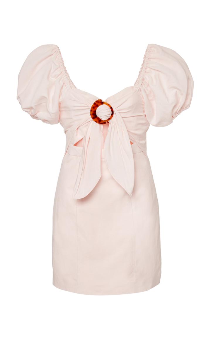 Significant Other Solace Puff Sleeve Linen-blend Mini Dress