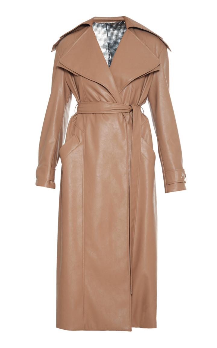 Moda Operandi Anouki Reversible Vegan Leather Sequin Lined Trench Coat
