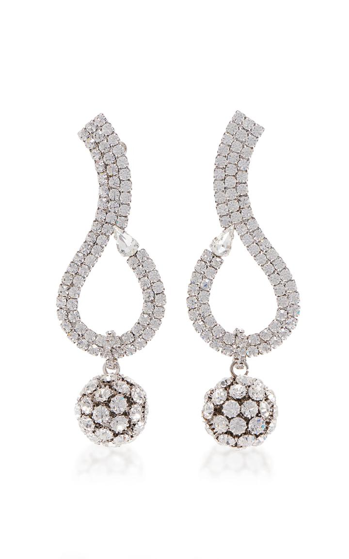 Alessandra Rich Crystal And Brass Drop Earrings