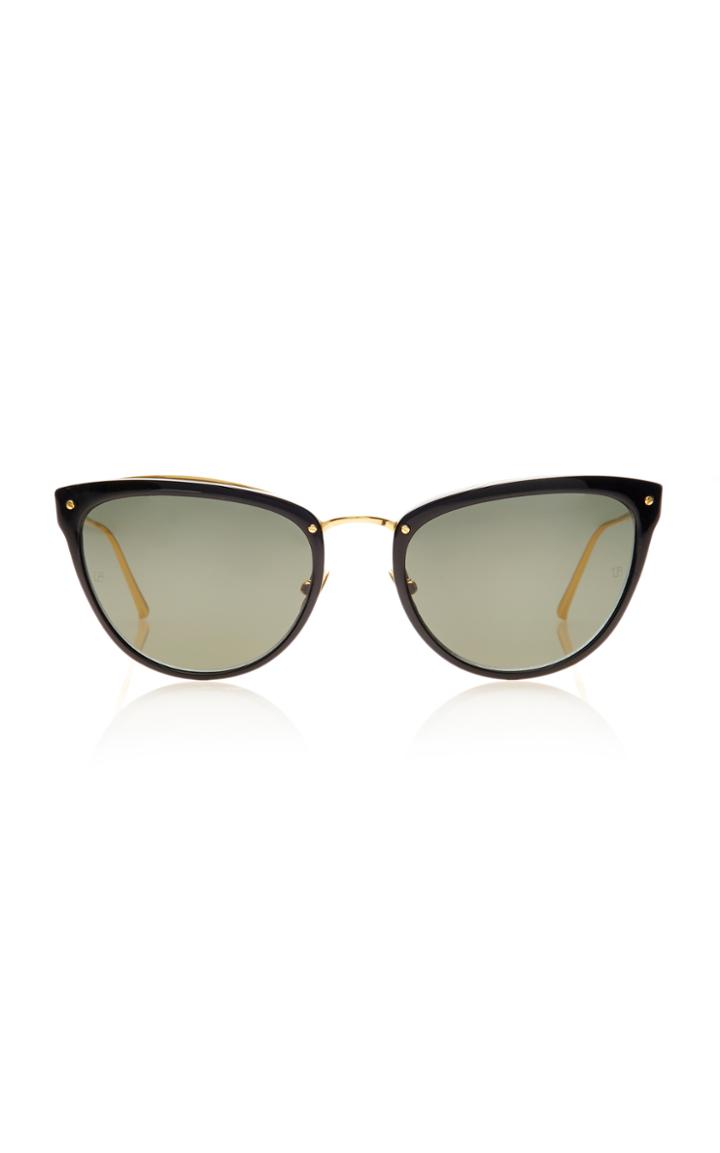 Linda Farrow Gold-tone Titanium And Acetate Cat-eye Sunglasses