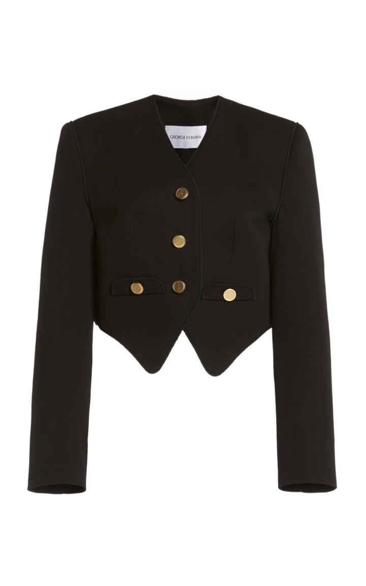 Moda Operandi George Keburia Cropped Single-breasted Pointed Hem Blazer