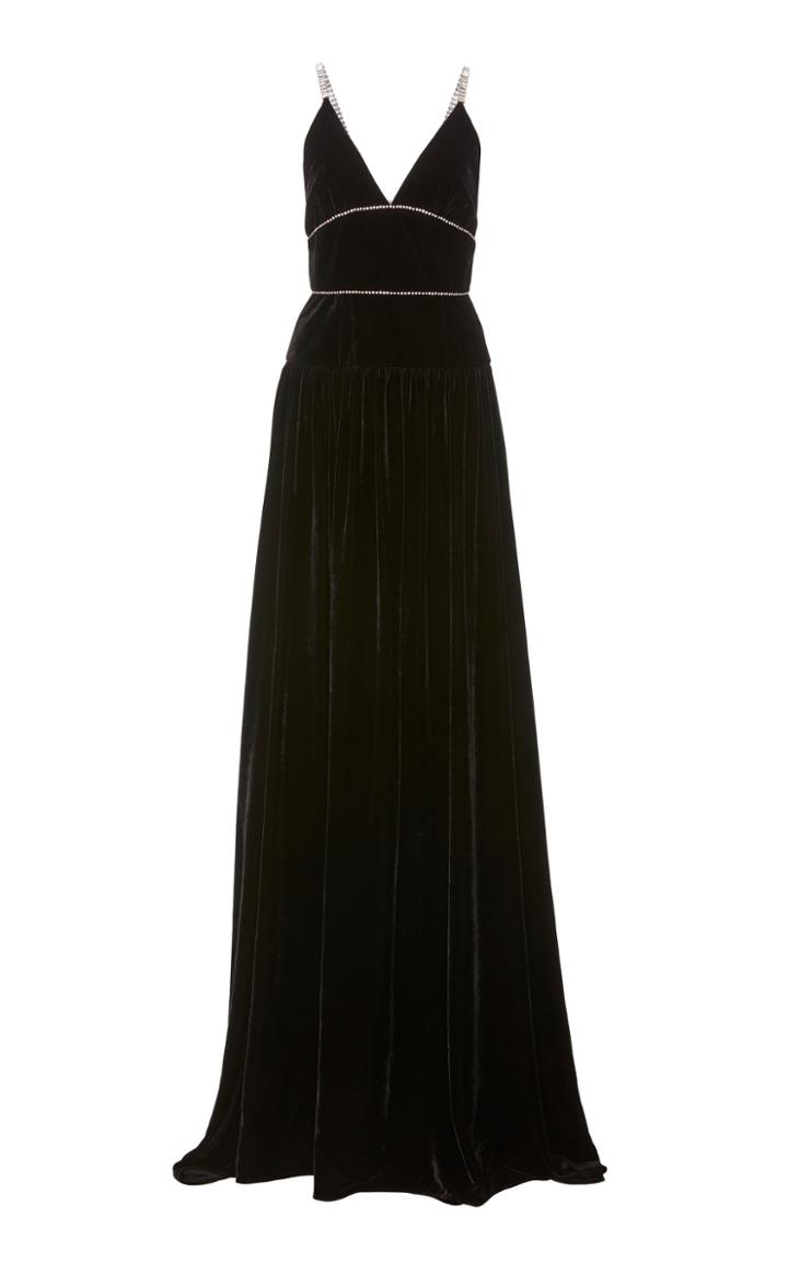 Markarian Exclusive Jasmine Crystal-embellished Velvet Gown