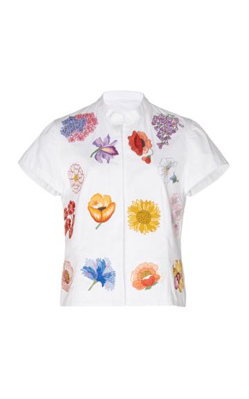 Loretta Caponi Manuela Embroidered Cotton Shirt
