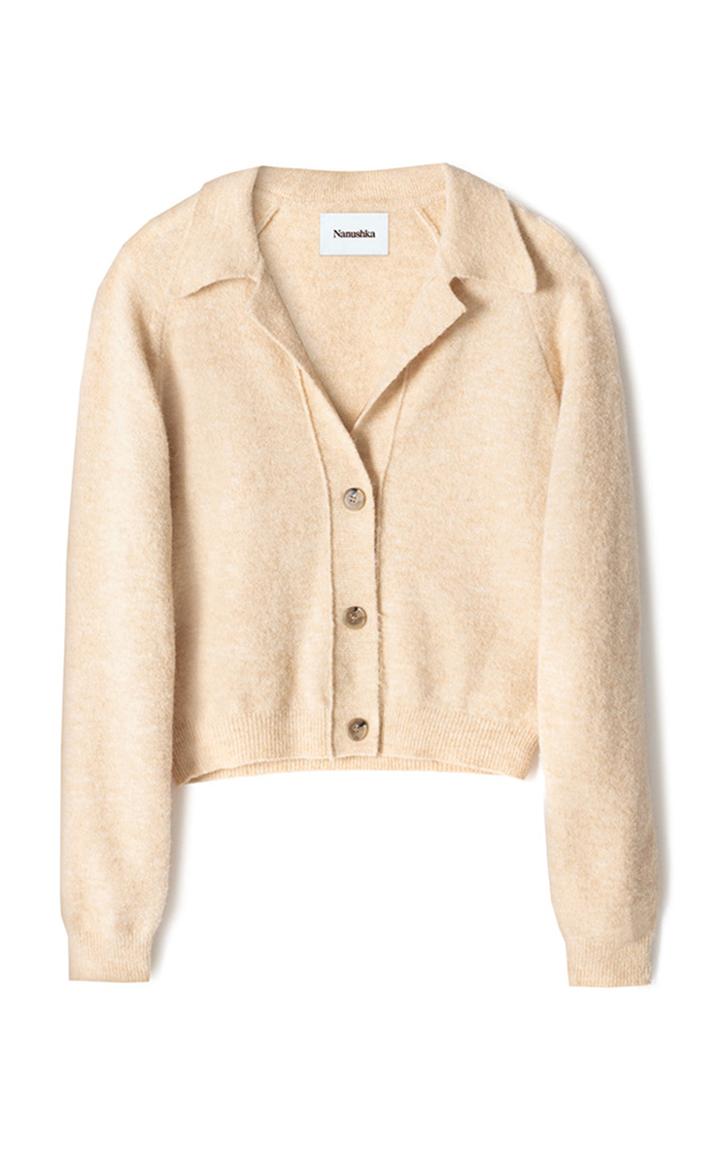 Moda Operandi Nanushka Cade Cropped Fluffy-knit Cardigan