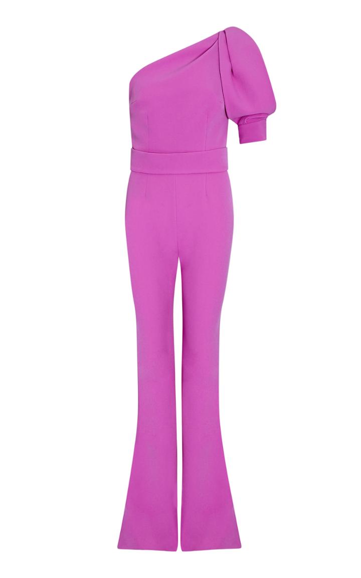 Safiyaa Majorie One-shoulder Crepe Jumpsuit