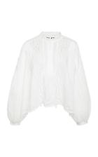 Isabel Marant Maly Ruffled Broderie Anglaise Ramie Blouse