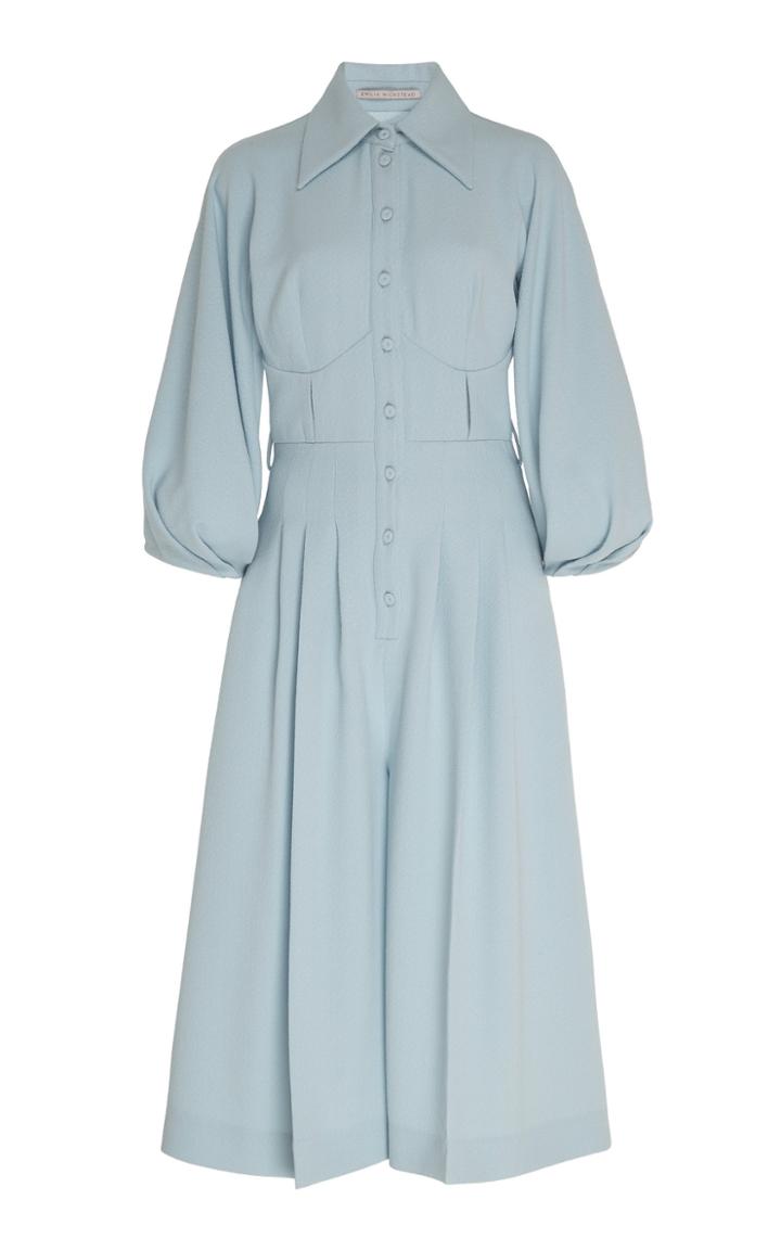Moda Operandi Emilia Wickstead Balloon Sleeve Wide Leg Jumpsuit Size: 8