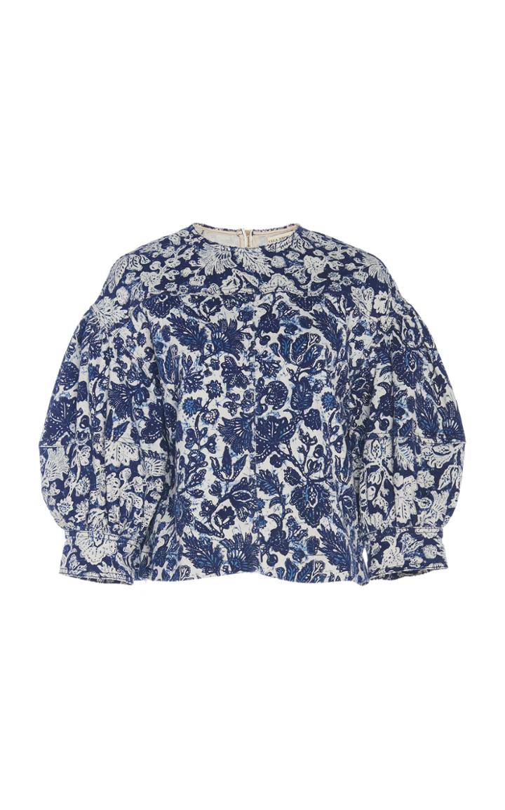 Ulla Johnson Rue Printed Stretch Cotton Top