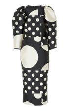 Martin Grant Puff Sleeve Fitted Midi Dress