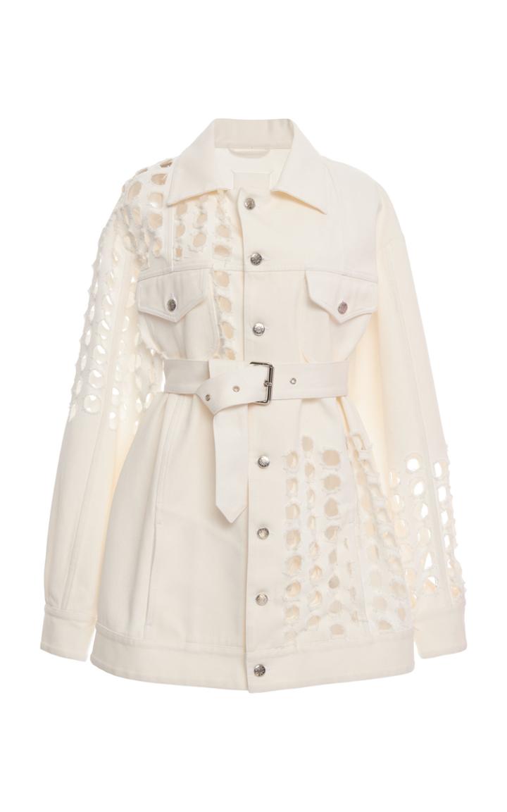 Moda Operandi Maison Margiela Belted Perforated Jacket Size: 38