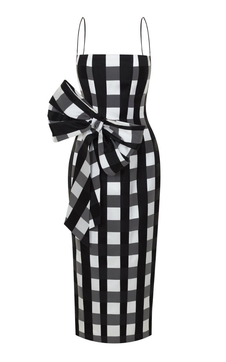 Rasario Bow Detail Satin Sheath Dress