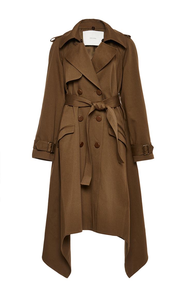 Adam Lippes Asymmetrical Light Cotton Twill Trench Coat