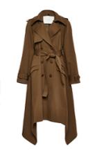 Adam Lippes Asymmetrical Light Cotton Twill Trench Coat
