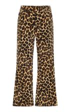 Frame Denim Leopard-print Velvet Flared Pants