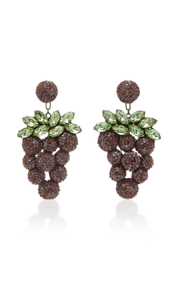 Deepa Gurnani Grape Glass Drop Earrings