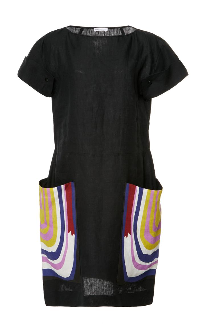 Tomas Maier Arched Pocket Linen Dress
