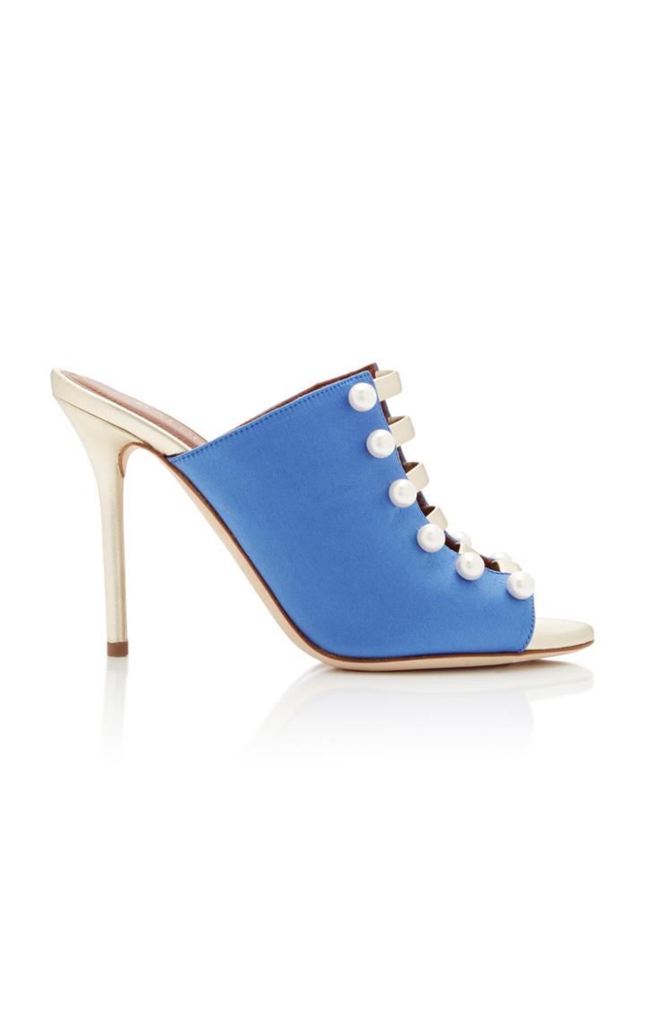Malone Souliers Zada Silk And Leather Stiletto Mules