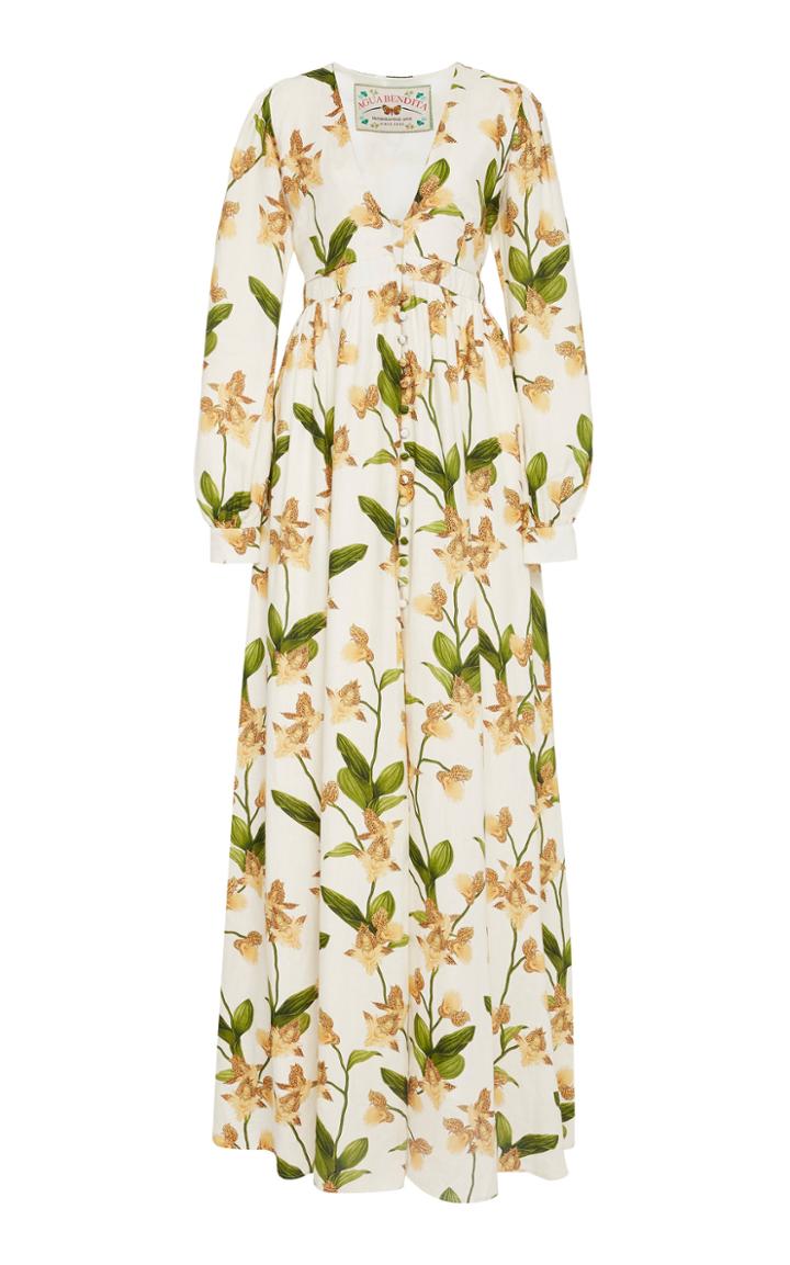 Moda Operandi Agua By Agua Bendita Frambuesa Jardin Linen Maxi Dress