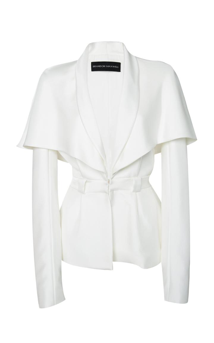 Brandon Maxwell V-neck Cape Jacket